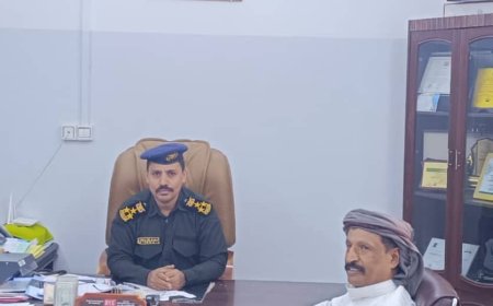 مستشار محافظ حضرموت لشؤون الصحراء يزور مصلحة الهجرة والجوازات بوادي حضرموت والصحراء