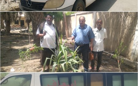 رئيس هيئة مستشفى الرازي أبين يتفقد الحديقة واعمال النظافة واصلاح سيارتين اسعاف وجهاز cbc الجديد للهيئة 