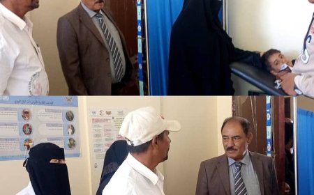 محافظ الضالع يزور المستشفى الريفي بمديرية جحاف للاطلاع على الخدمات الصحية المقدمة للمواطنين