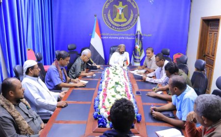 تنفيذية انتقالي وادي وصحراء حضرموت تناقش تقارير أداء إداراتها خلال شهر أكتوبر