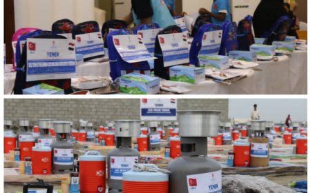 وقف الديانة التركية ينفذ مشروعين إغاثيين وتعليميين في عدن دعمًا للأسر المتضررة والأيتام