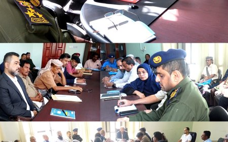 اجتماع المكتب التنفيذي بأبين برئاسة المحافظ يقف امام عدد من التقا رير المدرجه في جدول اعماله ويشيد بقرارات المجلس الرئاسي.