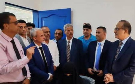 الوزير بحيبح والوكيلان الشبحي والوليدي يتفقدون عددًا من المرافق والمنشآت الصحية بمحافظة لحج ويبحثون تطوير القطاع الصحي بالمحافظة