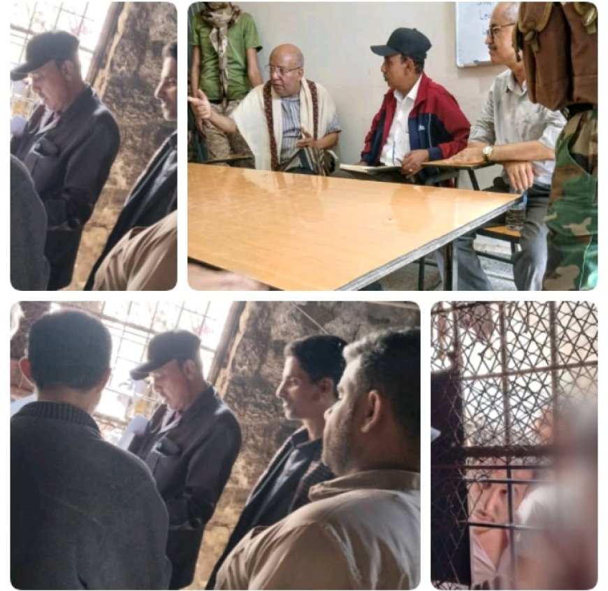 رئيس شعبة السجون بالنيابة العامة يتفقد السجون وأماكن الحبس والتوقيف في المحاور العسكرية والإدارات الأمنية بمحافظتي لحج وتعز