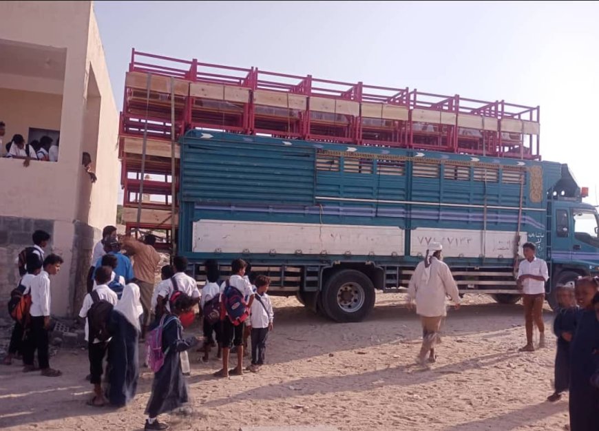 مدير عام رضوم يثمن جهود المحافظ بن الوزير ووفائه بتجهيز مدرسة عين بامعبد بالأثاث بعد استكمال بنائها برعايته