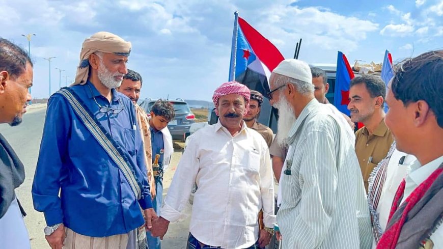 رئيس تنفيذية انتقالي شبوة يستقبل قافلة أبناء وادي حضرموت المتجهة إلى جبهات الضالع