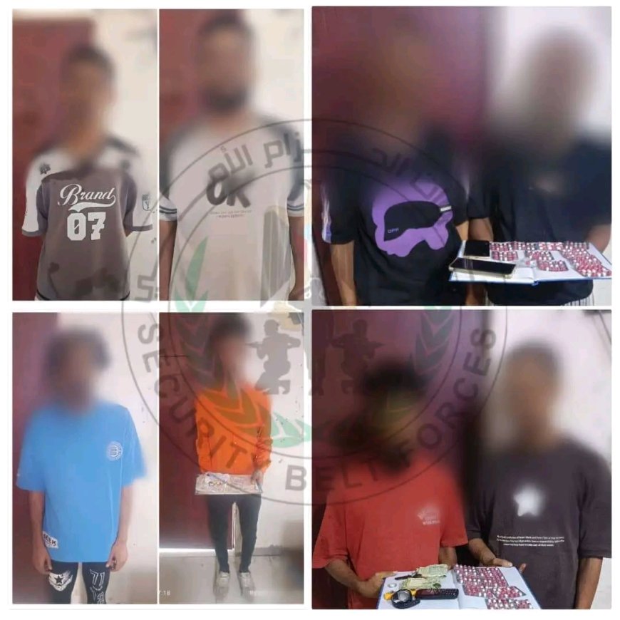 حزام العاصمة عدن يلقي القبض على عدد من المتهمين بحوزتهم كمية من المخدرات