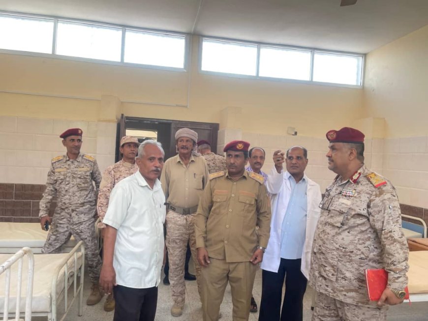 اللواء علي الفضلي يتفقد مستشفى صلاح الدين ويطلع على احتياجات المرافق الطبية العسكرية بعدن