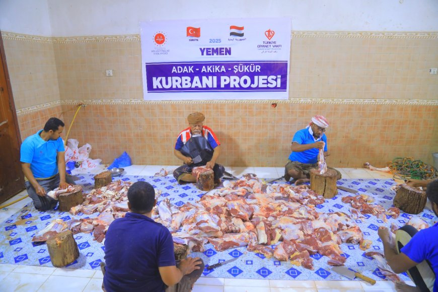 مؤسسة البادية توزّع لحوم (40) عجلًا بمحافظة حضرموت بتمويل من وقف الديانة التركي