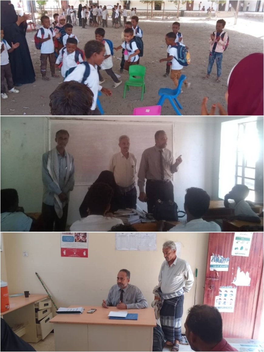 مدير عام تربية أبين يتفقد سير العملية التعليمية في عدد من مدارس مديرية خنفر
