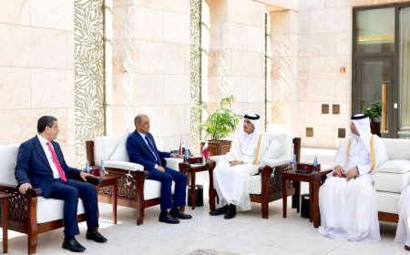 رئيس الوزراء يعقد جلسة مباحثات مع نظيره القطري