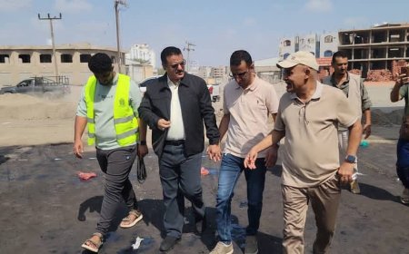 مدير عام المنصورة يتفقد الأعمال النهائية بمشروع إعادة تأهيل شارع الخمسين