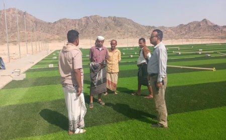 مدير عام الوضيع يتفقد اللمسات الأخيرة قبل افتتاح ملعب الناصر الرياضي