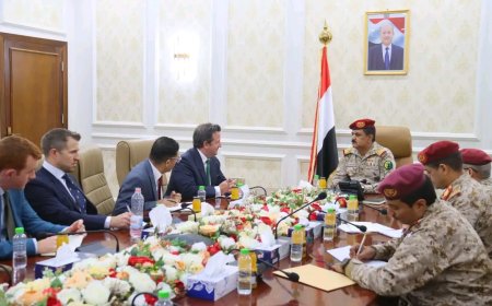 وزير الدفاع يبحث مع الملحق العسكري البريطاني تعزيز التعاون المشترك 