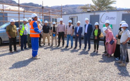 وفد البنك الدولي يطلع على سير العمل في مشروع محطة ضخ المياه بمنطقة البرزخ