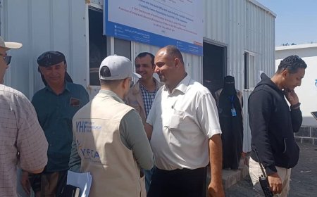 وفدا من السفارة الهولندية يتفقد عددا من المنشآت الصحية بمديرية الضالع