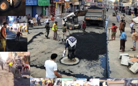 بتمويل محلي «القاهرة».. تنفيذ أعمال السفلته في شارع التحرير الأسفل بتعز