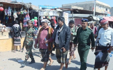 مڪتب الصناعة والتجارةبأبين ينفذ حملة رقابية على أسواق المحال التجارية في مديرية المحفد