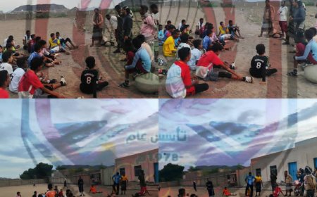 القيادي محمود عادل والكابتن رجيف يطلعان على سير الحصص التدريبية للاعبي نادي شباب المسيمير الرياضي