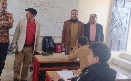 رئيس قسم الاختبارات بتربية بالمفلحي يدشن عملية سير الامتحانات الفصلية من عاصمة المديرية