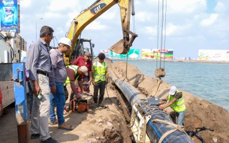 بدء أعمال ربط أنابيب مشروع إعادة تأهيل أجزاء من خط الضخ الرئيسي في الخط البحري