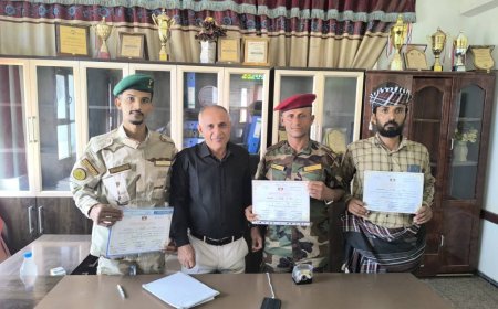 الملازم اياد بجاش يجتاز دورة السرايا بنجاح ويتفوق بين 300 دارس