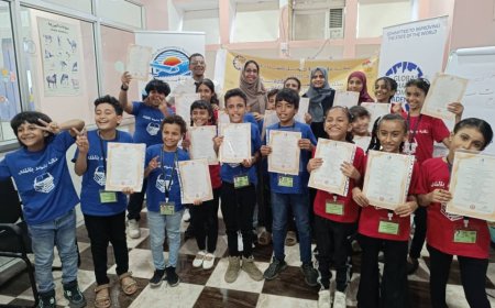 نفذتها مؤسسة جلوبل شيبرز عدن اختتام دورة فن الإلقاء للاطفال في مكتبة مسواط للاطفال بعدن