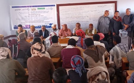 مؤسسة يمن الخير للأغاثة والتنمية  تدشن دورة تدريبة للمستفيدين على إدارة الحدائق المنزلية  بمديرية حبان بشبوة