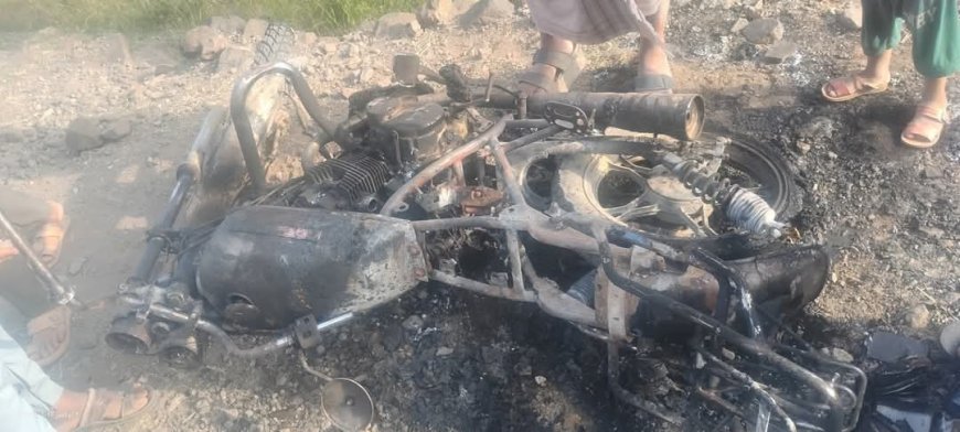 تعز.مجهول يقدم على حرق دارجة نارية مواطن بقرية الحدادين النوزال