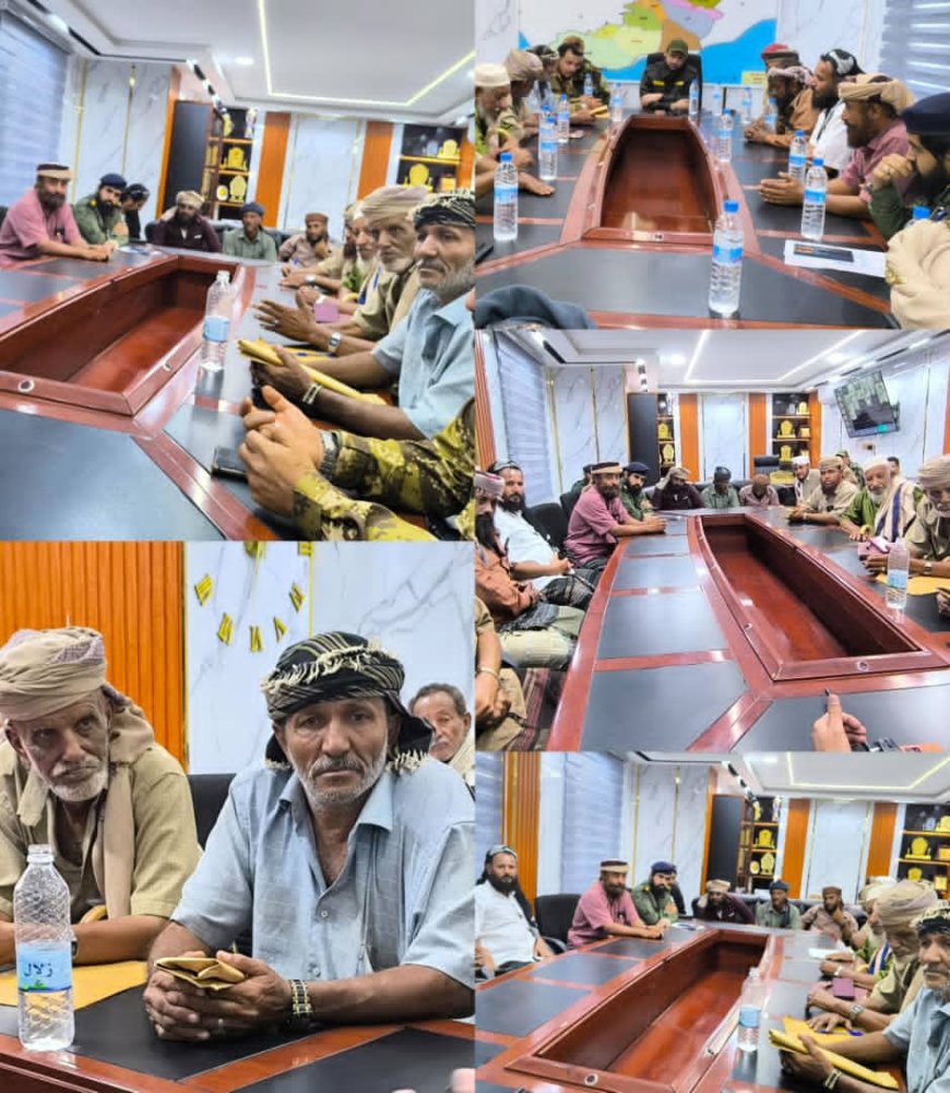 مشائخ العند يلتقون بمدير الأمن ويؤكدون دعمهم للجهود الأمنية في بسط النظام