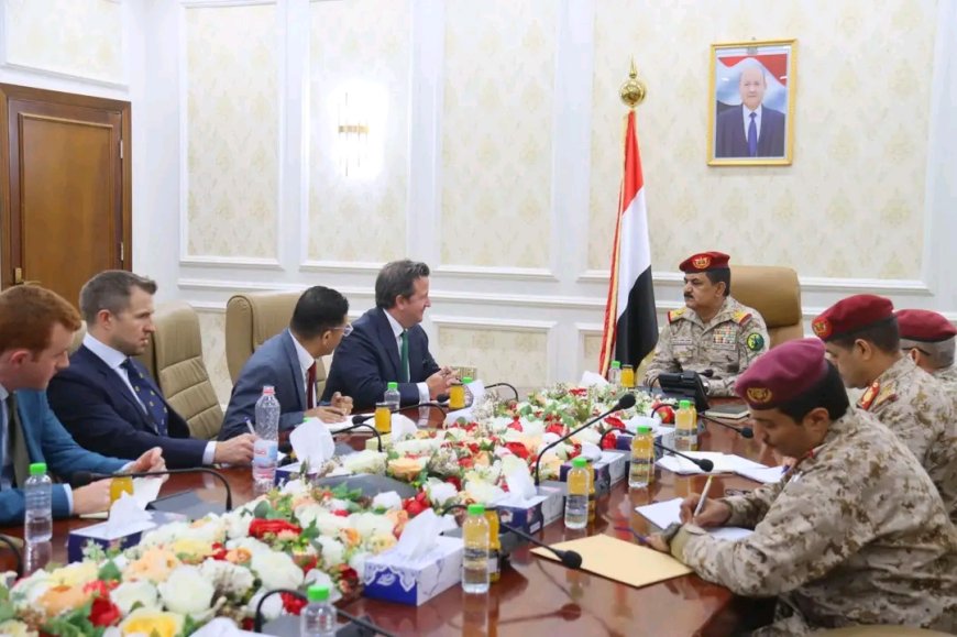 وزير الدفاع يبحث مع الملحق العسكري البريطاني تعزيز التعاون المشترك 