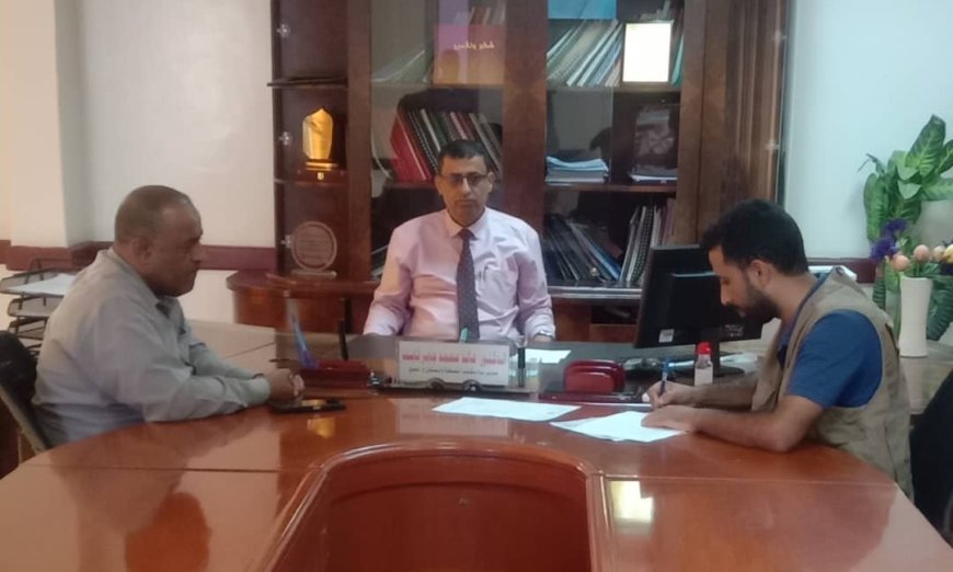 مدير عام مكتب الصحة بلحج يناقش مع منظمة الإغاثة الأولية الدولية تدخلاتها الجديدة بالمحافظة