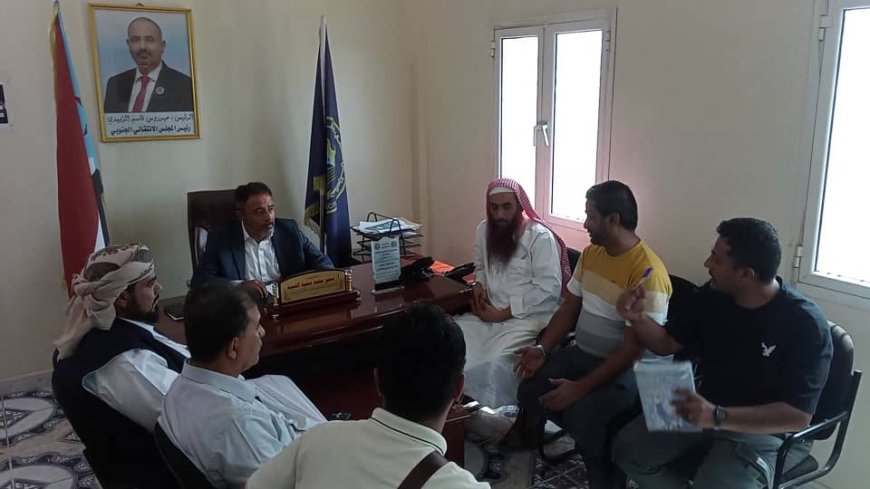 رئيس تنفيذية انتقالي أبين يستقبل فريق منظمة مساعدات الشعب النرويجي NPA