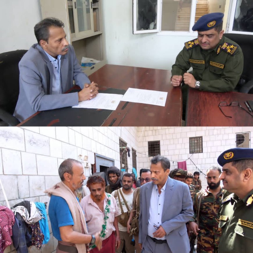 محافظ أبين يناقش مع مدير أمن المحافظة احتياجات السجن المركزي بزنجبار