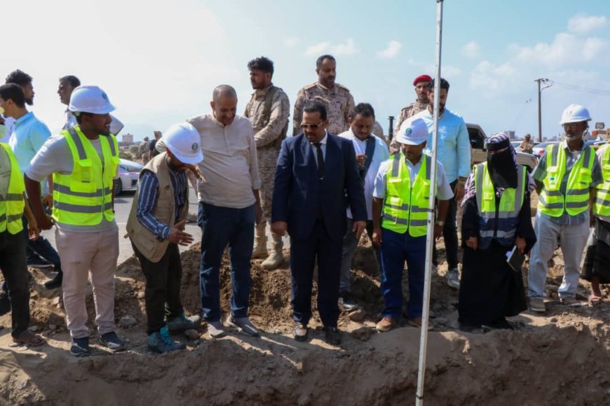 السعيدي وباخبيرة وناجي يطلعون على سير العمل في مشروع الخط الاستراتيجي للصرف الصحي بدار سعد