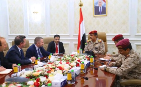 وزير الدفاع يلتقي في عدن كبير المستشارين العسكريين البريطانيين في الشرق الاوسط
