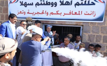 تعز.رئيس مجلس النواب يفتتح مشروعين للمياه في المعافر.