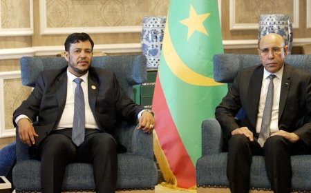 عبدالله العليمي يبحث مع رئيس موريتانيا المستجدات اليمنية وآفاق التعاون المشترك على هامش منتدى الدوحة