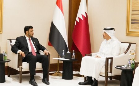 الدكتور عبدالله العليمي يلتقي رئيس وزراء قطر لبحث دعم الإصلاحات الاقتصادية وتخفيف الأزمة الإنسانية في اليمن