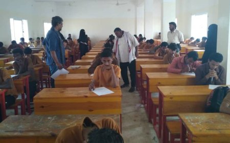 تدشين اختبارات الفصل الدراسي الاول للعام 2025 - 2026م في ثانوية الفقيد بالليل شيخ الرهوي باتيس