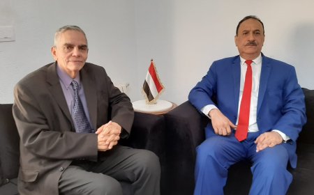 سفير الجمهورية اليمنية عميد السلك الدبلوماسي المعتمد لدى تونس عبدالناصر باحبيب يستقبل سعادة سفير جمهورية كوبا الصديقة أورلاندو ريكيخو غوال