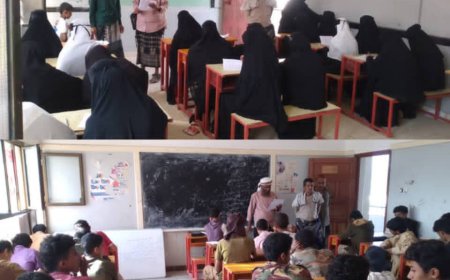 مدير مكتب التربية بمديرية الوضيع يدشن إمتحانات الثانوية العامة 