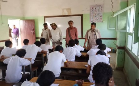 مدير تربية المحفد يدشن اختبارات الفصل الدراسي الأول بمدارس التعليم الأساسي بالمديرية