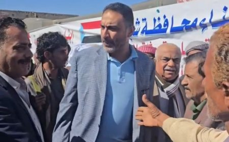 الجفري والشكلية يستقبلان وفود أبناء شبوة إلى مخيم الاعتصام