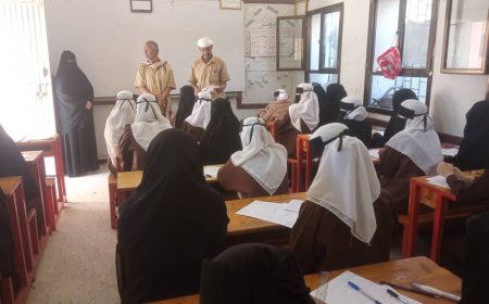 مدير مكتب التربية والتعليم بمودية يتفقد سير امتحانات الفصل الدراسي الأول في مدارس التعليم الأساسي والثانوي