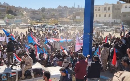 أبناء مديرية لبعوس يخرجون في مسيرة جماهيرية تأييدا للانتصارات التي حققتها القوات المسلحة الجنوبية