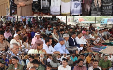 في أبين ساحة الاعتصام بزنجبار.. جمعةٌ في سبيل الله والوطن