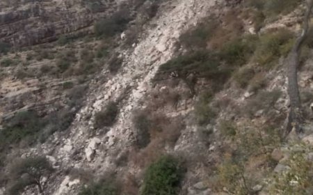 تعز.انهيار صخري يضرب قرى جرداد بني عمر.