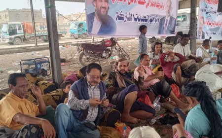 قائد اللواء الاول مقاومة العميد طلال السعيدي يشارك المعتصمين بزنجبار