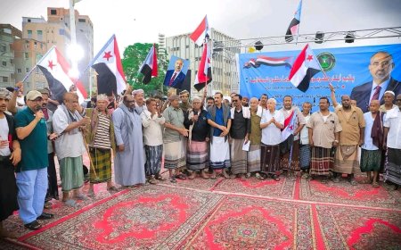 انضمام تحالف عماد والاتحادات المهنية إلى مخيم الاعتصام بالمكلا